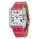 Cartier Tank Anglaise Large 18k White Gold Diamond Bezel Pink Leather Watch WT100018 - 70x70