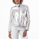 Ferragamo Metallic Laminate Shearling Jacket, Brand Size 42 ( US Size 8 ) - 70x70