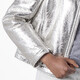 Ferragamo Metallic Laminate Shearling Jacket, Brand Size 42 ( US Size 8 ) - 70x70