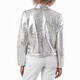 Ferragamo Metallic Laminate Shearling Jacket, Brand Size 42 ( US Size 8 ) - 70x70