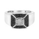 Haus of Brilliance .925 Sterling Silver 3/8 Cttw Composite Enhanced Black and White Diamond Men's Band Ring- Size 12 - 70x70