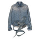 Loewe Washed Cotton Denim Bow Shirt, Brand Size 38 ( US Size 6 ) - 70x70