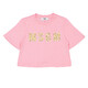 MSGM Girls Sequin Logo Cropped Cotton T-Shirt, Size 8Y - 70x70