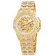 Open Box - Bulova Octava Automatic Crystal Gold Skeleton Dial Men's Watch 98A292 - 70x70