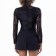 Rabanne Black Long Sleeve Top In Lace And Jersey, Brand Size 34 (US Size 2) - 70x70