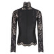 Rabanne Black Long Sleeve Top In Lace And Jersey, Brand Size 34 (US Size 2) - 70x70