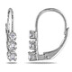 AMOUR 1/4 CT TW 3 Stone Diamond Leverback Earrings In Sterling Silver - 70x70