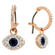 Swarovski Duo Rose Gold Plated Evil Eye Hoop Earrings - 70x70