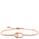 Swarovski Rose Gold-tone Plated White Sparkling Dance Oval Shape Bracelet, Size M - 70x70