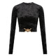 Versace Velvet Logo Plaque Crop Top, Brand Size 38 ( US Size 2 ) - 70x70