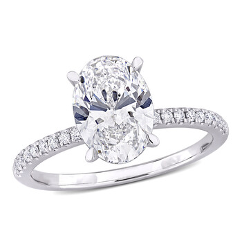 2 1/6ct TW Oval and Round-Cut Lab-Grown Diamond Solitaire Engagement Ring in 14k White Gold JMS011298 2 1/6ct TW Oval and Round-Cut Lab-Grown Diamond Solitaire Engagement Ring in 14k White Gold JMS011298