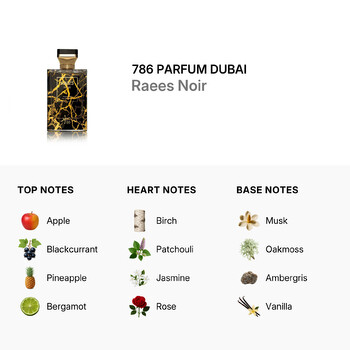 Men's Raees Noir EDP Spray 3.4 oz Fragrances 850062582040