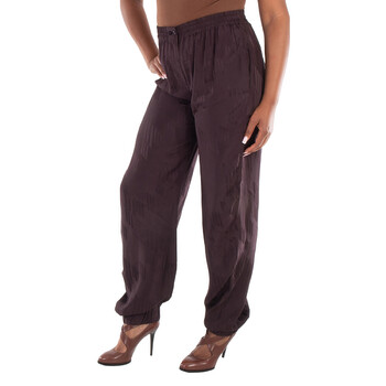 Ladies Brown ‘Jagger' Monogrammed Long Pants