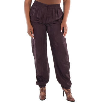 Ladies Brown ‘Jagger' Monogrammed Long Pants