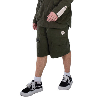 Ando Cotton Cargo Shorts In Dark Olive