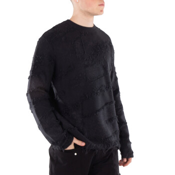 Men's Black Woolen Frontage Jumper