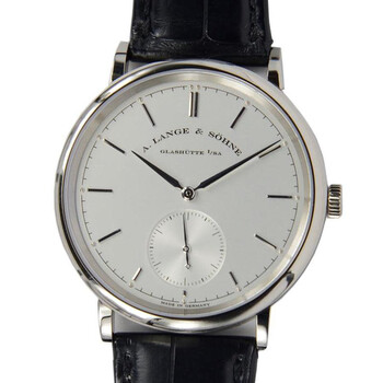 A. Lange and Sohne Saxonia Silver Dial 18kt White Gold Automatic Men's Watch 380.026