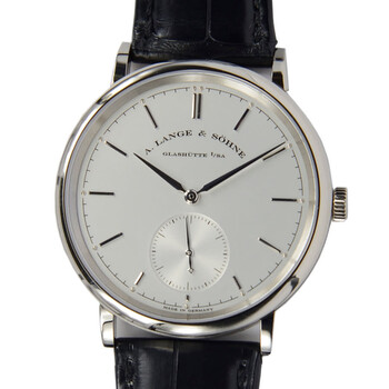 A. Lange and Sohne Saxonia Silver Dial 18kt White Gold Automatic Men's Watch 380.026