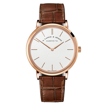 A Lange & Sohne Saxonia Thin Silver Dial 18K Rose Gold Men's Watch 211.033