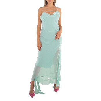 Acne Studios Caribbean Blue Ruffle Strap Dress, Brand Size 36 (US Size 4)  A20580 - Clothing - Jomashop
