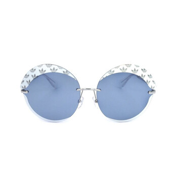 Ladies Silver Tone Round Sunglasses OR0019