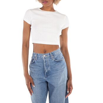 Tシャツ・カットソー RABANNE Woman T-Shirt Nude 23FJTE117CO0471 P270 Rabanne Ladies Nude Logo-Embroidered Cropped T-Shirt, Brand