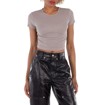 Tシャツ・カットソー RABANNE Woman T-Shirt Nude 23FJTE117CO0471 P270 Rabanne Ladies Nude Logo-Embroidered Cropped T-Shirt, Brand