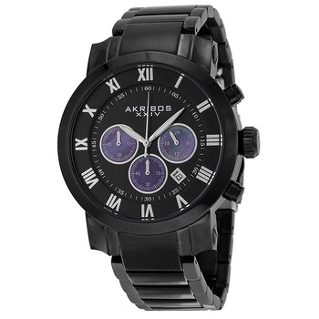 Akribos Chronograph Black Dial Black PVD Men's Watch AK622BK