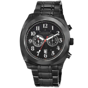 Akribos Black Dial Chronograph Black PVD Stainless Steel Men's Watch AK624BK