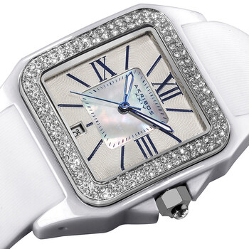 Akribos Mother of Pearl Dial White Ceramic Ladies Watch AK546WT