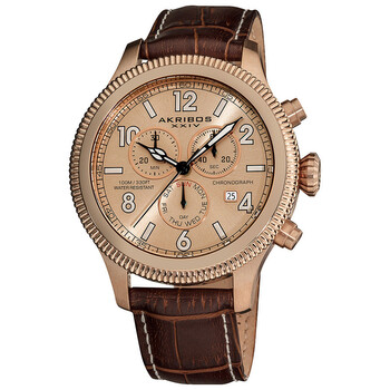 Akribos Ultimate Chronograph Rose Gold-Tone Men's Watch AK575BR