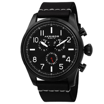 Chronograph Black Dial Black Ion-plated Men's Watch AK705BK