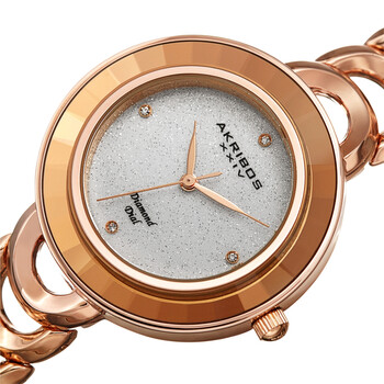 Quartz Diamond Silver Dial Ladies Watch AK1088RG