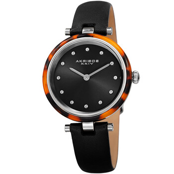 Quartz Crystal Black Dial Ladies Watch AK1052BK