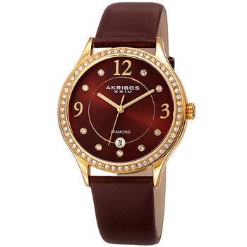 Quartz Diamond Brown Dial Ladies Watch AK1011BR
