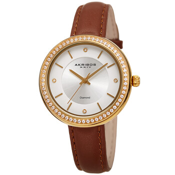 Quartz Diamond Crystal White Dial Ladies Watch AK1067BR