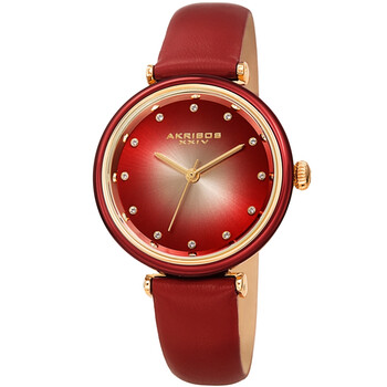 Red Dial Red Leather Ladies Watch AK1035RD