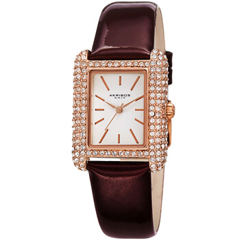 White Dial Brown Leather Ladies Watch AK1068BR