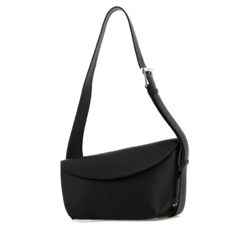 Alexander Mcqueen Black Leather Sling T-Bar Crossbody Bag