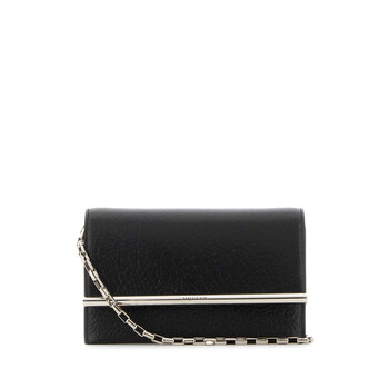 Black Leather Mini Cross-Bar Clutch 8133291VDBS_1000