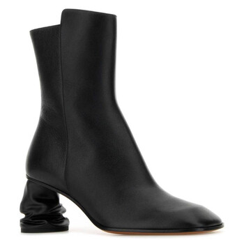 Ladies Black Crush Ankle Boots