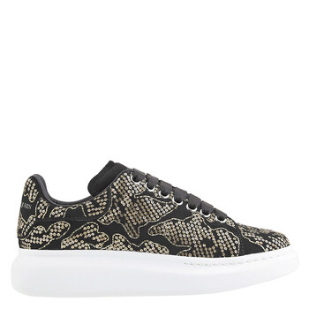 Alexander Mcqueen Men #39 s Black Rhinestone Embellished Low Top Court