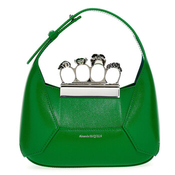 Alexander McQueen The Jewelled Hobo Mini Bag In Bright Green