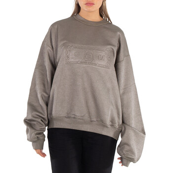 ★MM6 Maison Margiela★ Band Sweatshirt Melange Gray S52GU01 Mm6 Maison Margiela - Melange Gray Sweatshirt With Magenta