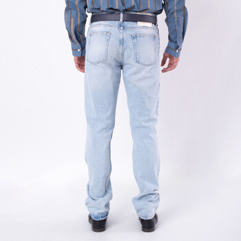 Classic Fit Bleached Blue Denim Jeans