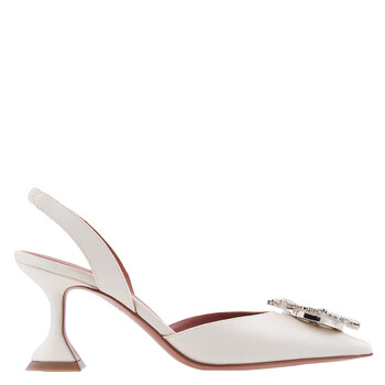 Begum 70 Satin Slingback Pumps, Brand Size 35 ( US Size 5 ) BEGUM SLING 70-SATIN WHITE