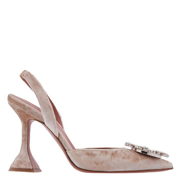 Begum Velvet Slingback Pumps BEGUM SLING-VELVET CHAMPAGNE + WHIT