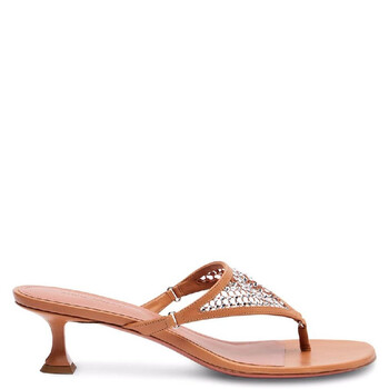 Cameron Crystal Leather Sandals CAMERON CRYSTAL NET SLIPPER-NAPPA L