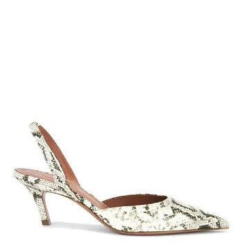 Sofia 60 Shiny Snakeskin Print Leather Slingbacks
