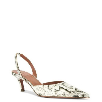 Sofia 60 Shiny Snakeskin Print Leather Slingbacks